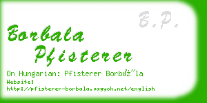 borbala pfisterer business card